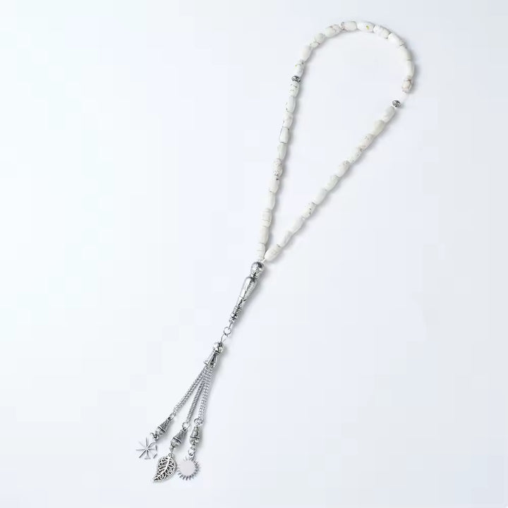 Oval Howlite White Tesbih