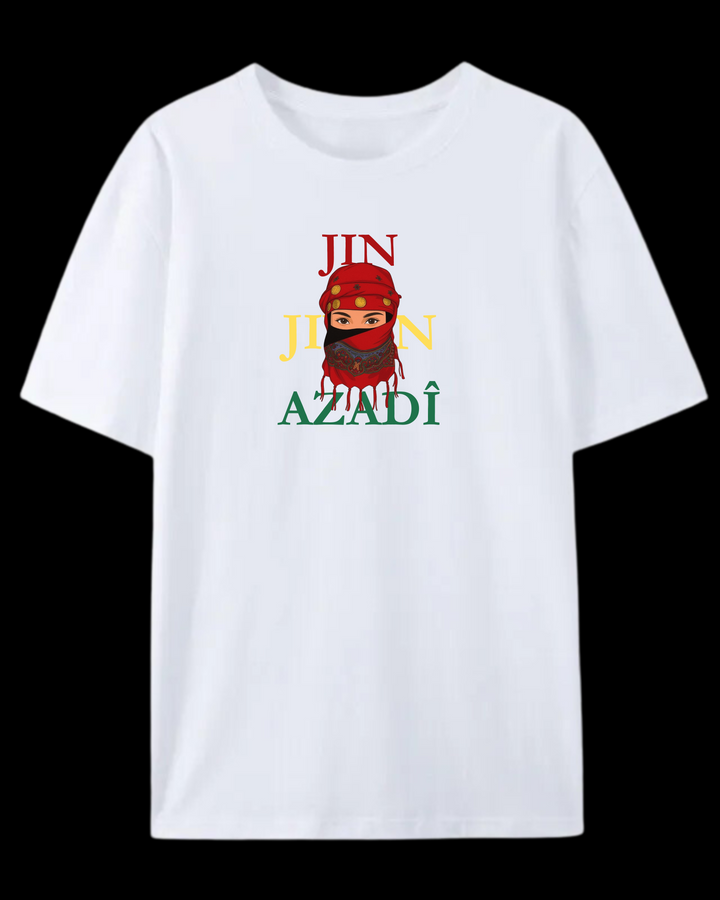 „❤️JinJiyan💛Azadi💚“ T-Shirt🔴